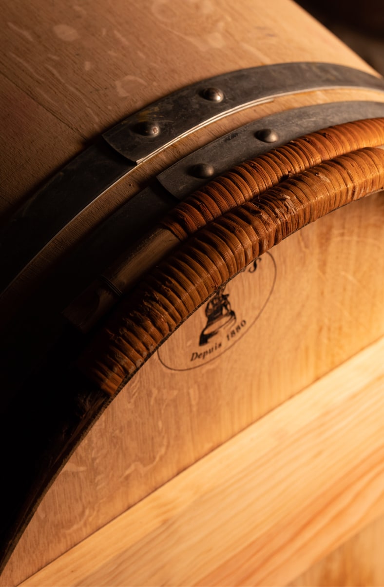 Close up of wine barrel