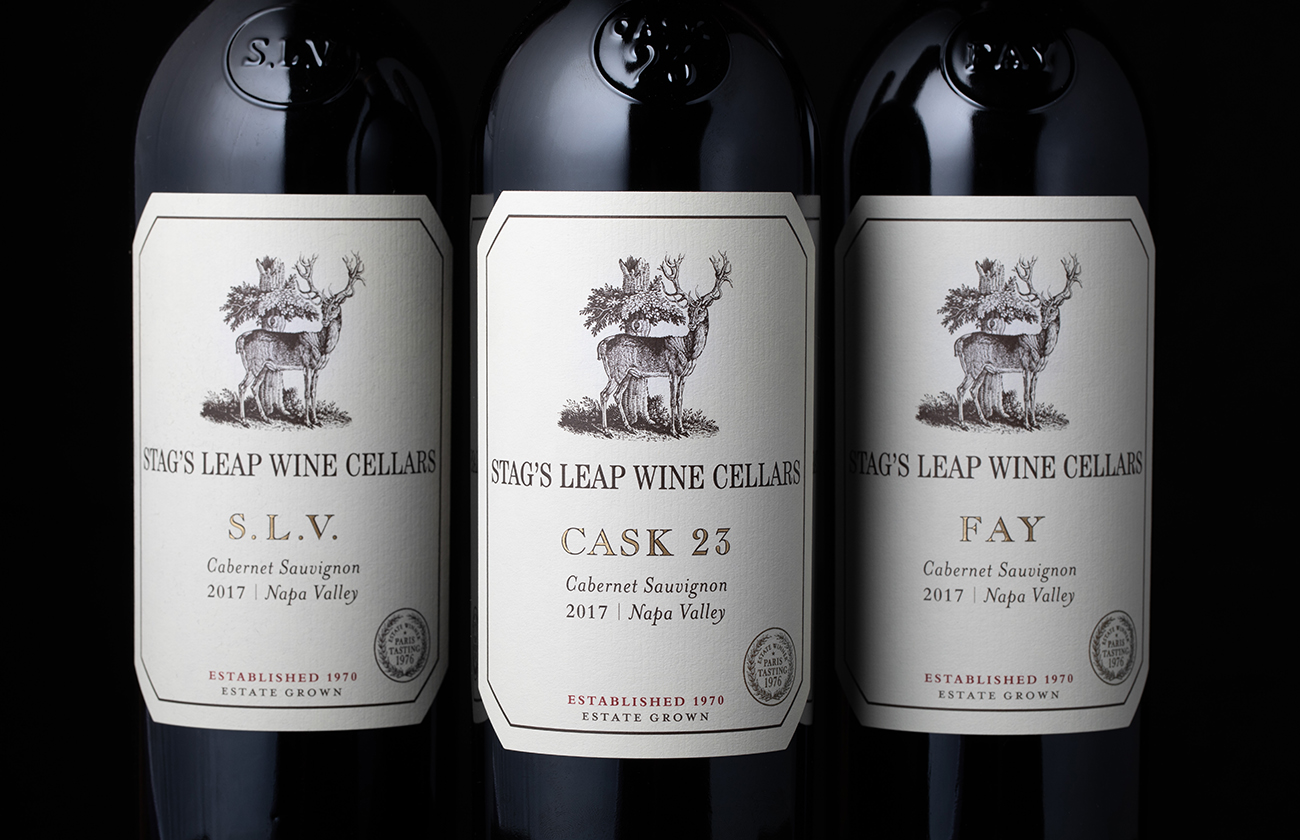three bottles of Stag's Leap Wine Cellars Cabernet Sauvignon