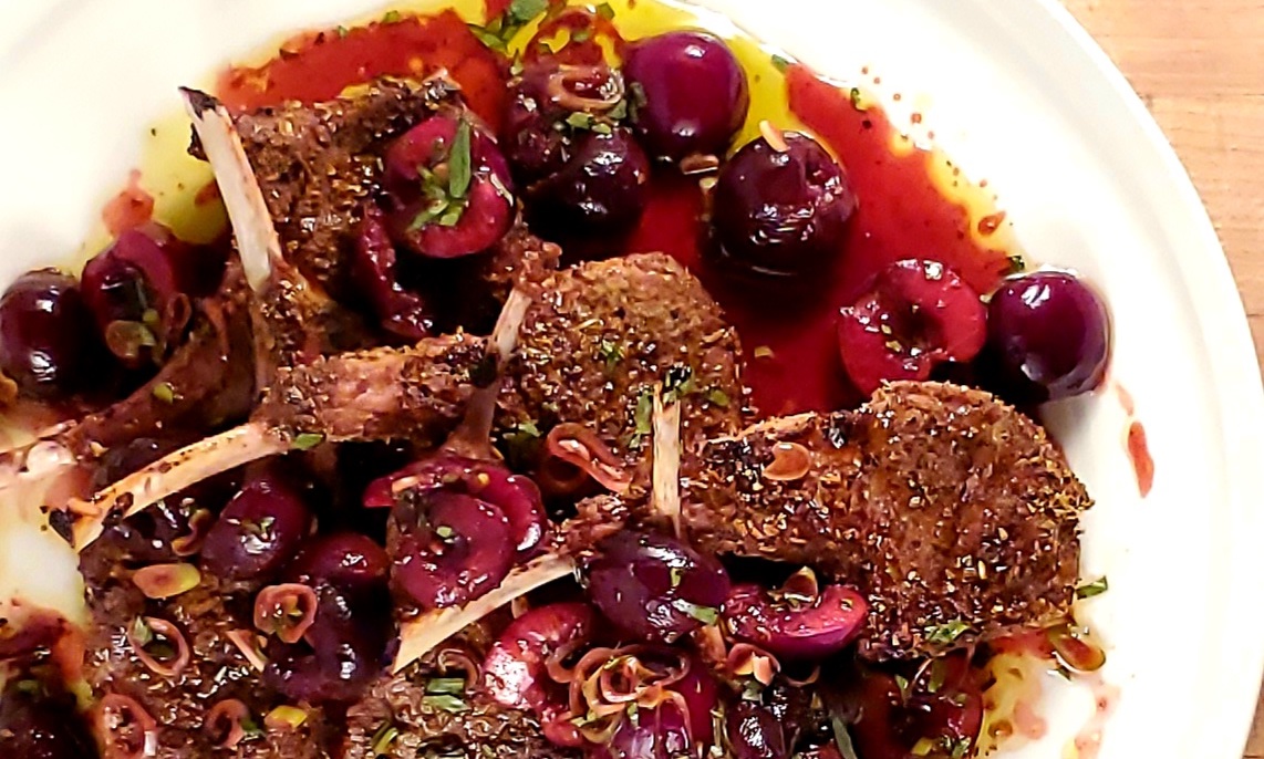 Fennel Crusted Lamb with Cherry Salsa