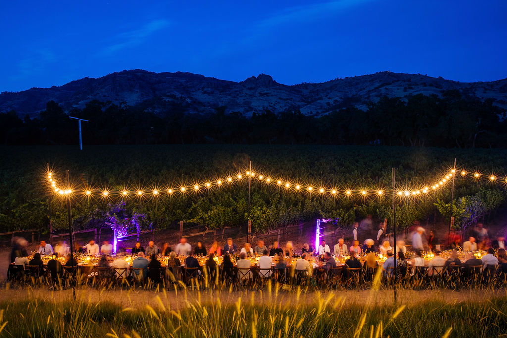 Dinner in the vineyard at Stag's Leap Wine Cellars