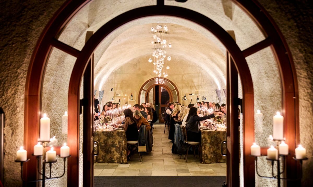 Dinner in the wine caves