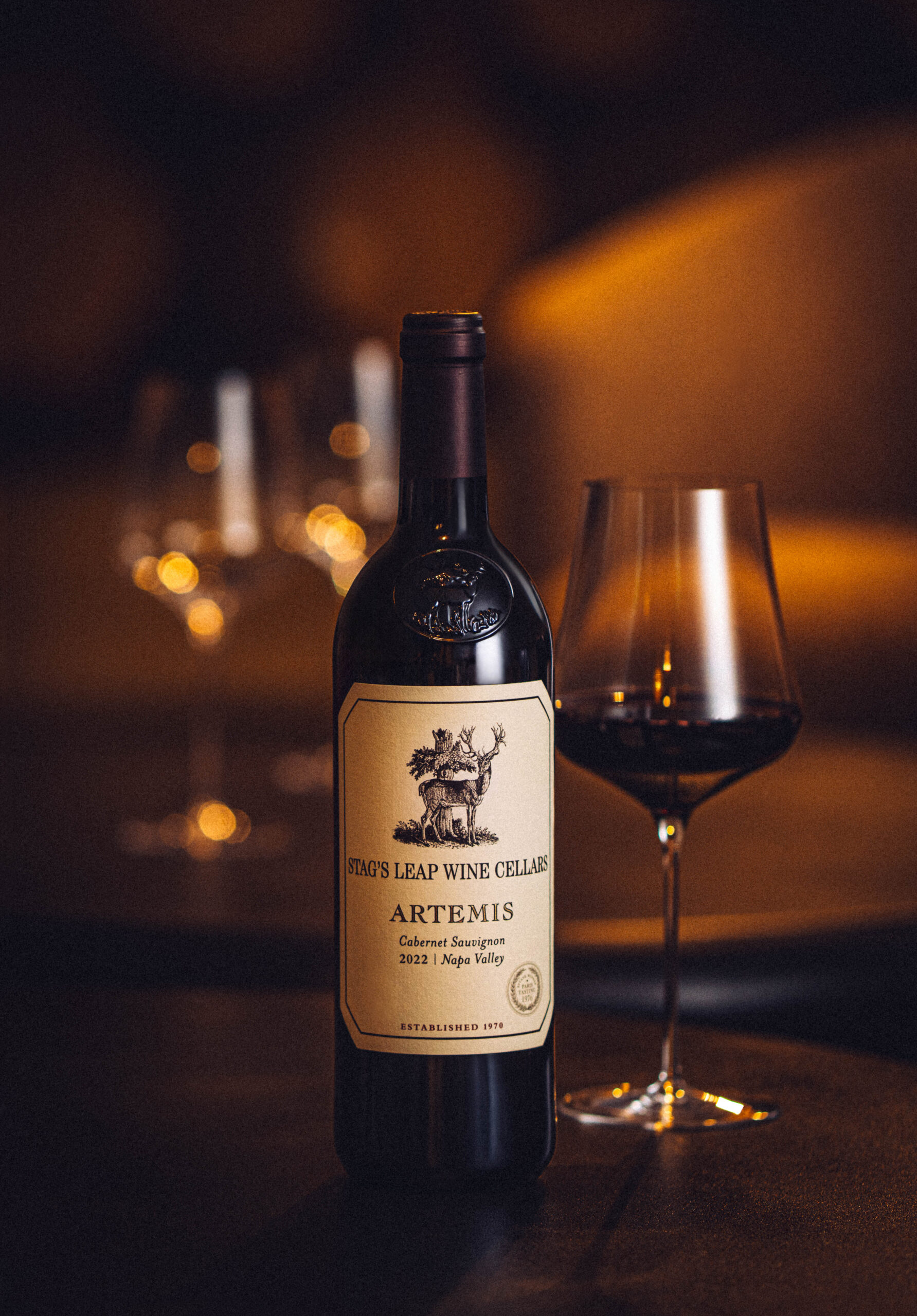 2022 ARTEMIS Cabernet Sauvignon with poured glass
