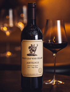 Bottle ARTEMIS Cabernet Sauvignon with poured glass.