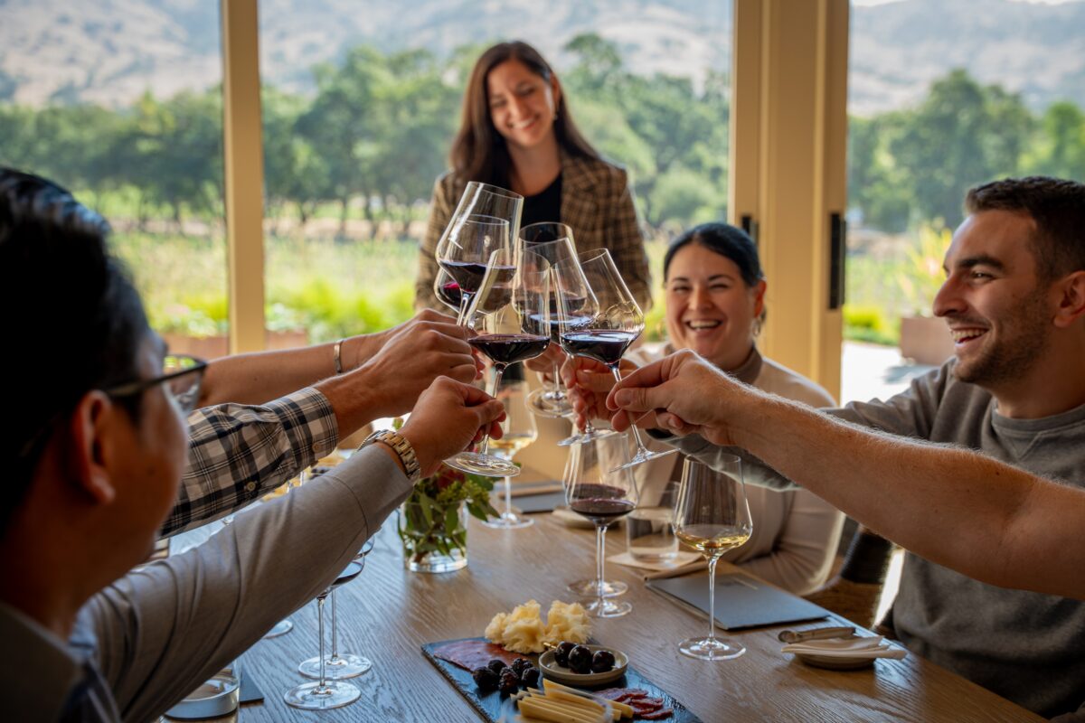 People enjoying a wine tasting